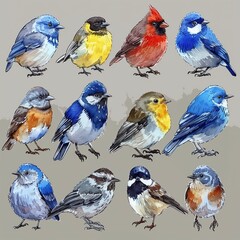 Fototapeta premium set of birds