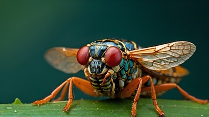 a close - up image of a fly on a leaf