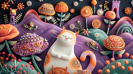 background, abstraction, fairy tale, fairy cat