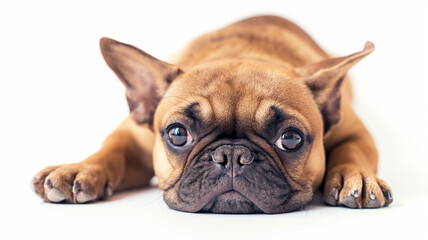 Obraz premium bulldog puppy on white background 