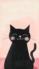 paper cut in black cat