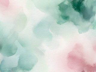 Obraz premium Soft Pink and Green Watercolor Background