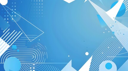 Minimalist Geometric Blue Abstract Background with Copy Space and Layered Shapes