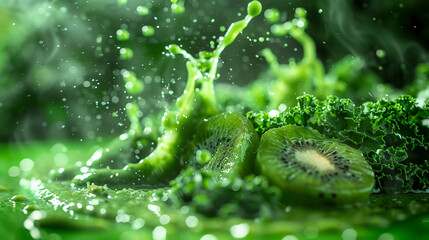 Green Smoothie Splash with Kale and Kiwi