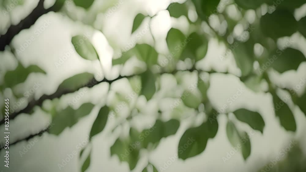 Poster close up of tree branch with leaves generative ai