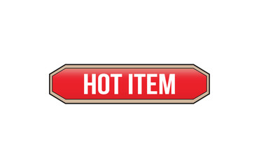 Red banner hot item on white background.