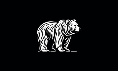 Bear vectorize image - bear vector - bear black and white vector