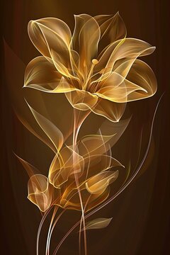 Yellow Flower on Black Background
