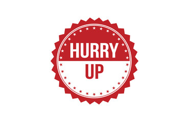 Hurry up red ribbon label banner.