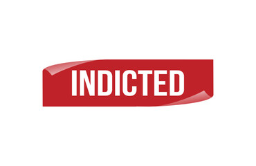 Red banner Indicted on white background.