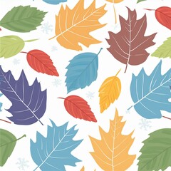 seamless pattern with autumn leaves