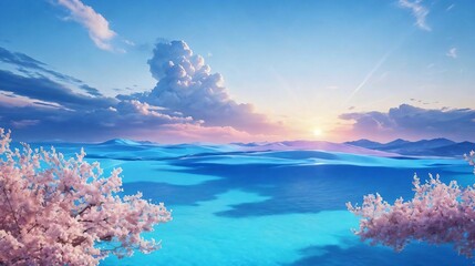 スカイブルーをテーマにした風景/Sky blue landscape