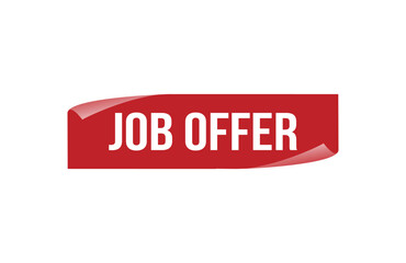 Red banner job offer on white background.