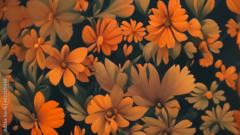 Poster close up of flower pattern on black background generative ai