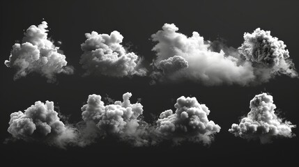 Illustration of exhaust. Animate smoke cloud, cartoon dust for games, motion sprite sheet motion steam, emission gas storyboard fast movement.