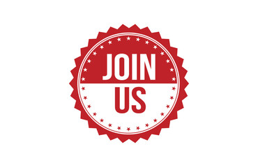 Join us red ribbon label banner.