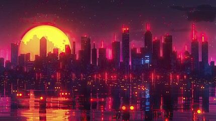Obraz premium Financial and Global Economic Trends Over Modern City at Twilight, perfect for academic textbooks on international economics.