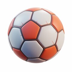 Fototapeta premium Cute Soccer Ball Cartoon Clay Illustration, 3D Icon, Isolated on white background