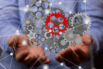 gear Technology background. Big data concept