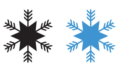 Set blue snowflake icons collection isolated on white background. Vector illustration. EPS 10/AI