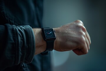 square smartwatch on a man's hand