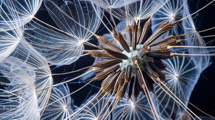 AI generated illustration of Close-up of a dandelion