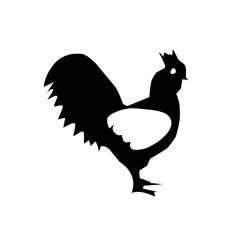 Hen black icone silhouette vector on a white background .Chicken silhouette. Bird element illustration