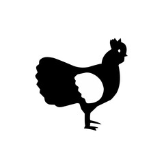 Hen black icone silhouette vector on a white background .Chicken silhouette. Bird element illustration