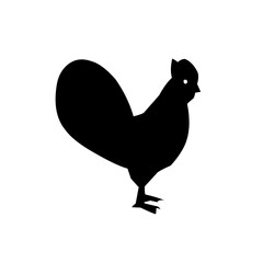 Hen black icone silhouette vector on a white background .Chicken silhouette. Bird element illustration