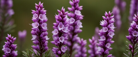 Obraz premium Scotland Macro shot of Scottish heather Vibrant purple