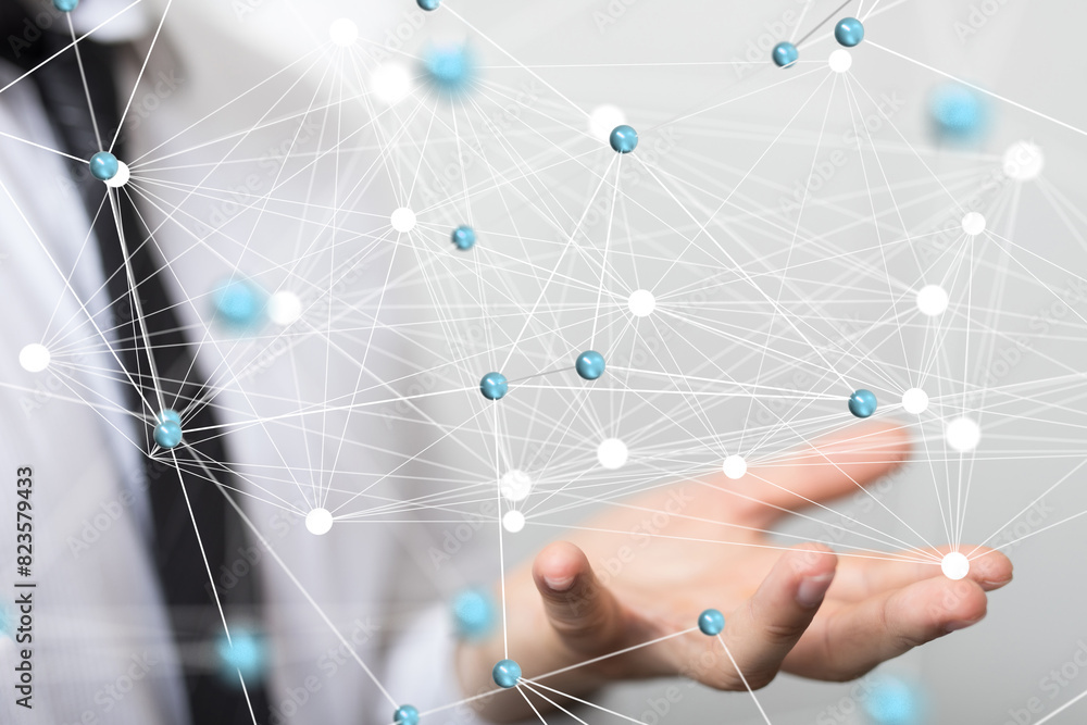 Aufkleber conference digital network and data concept 3d