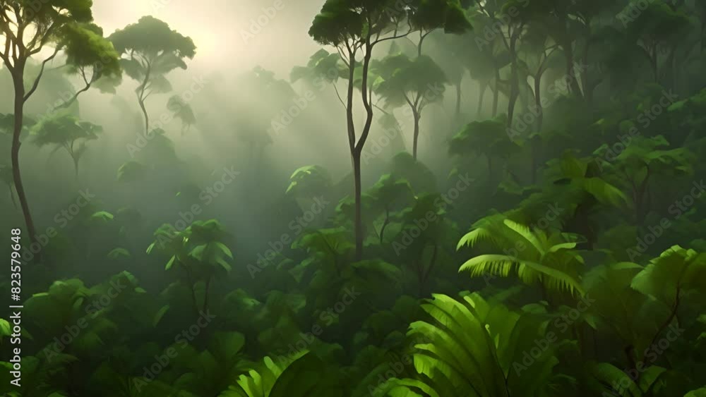 Aufkleber verdant forest teeming with trees generative ai