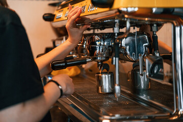 Man is serving delicious street food