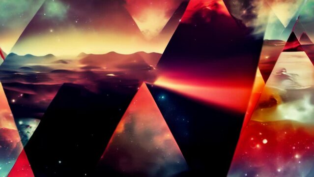 cosmic geometric shape layers morphing background