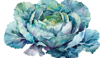 Obraz premium watercolor_cabbage_the_white_background