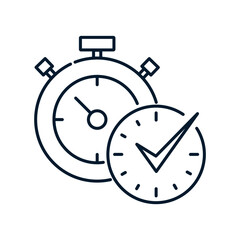 Best time concept. Vector linear icon isolated on white background.