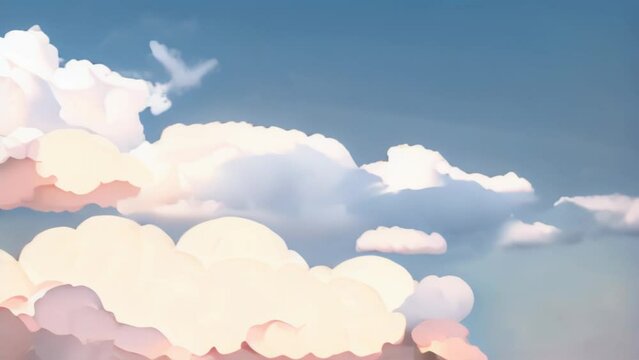 fast moving vector clouds pastel sky background animation