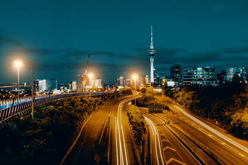 highway  in Auckland at night