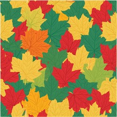 seamless pattern with autumn leaves