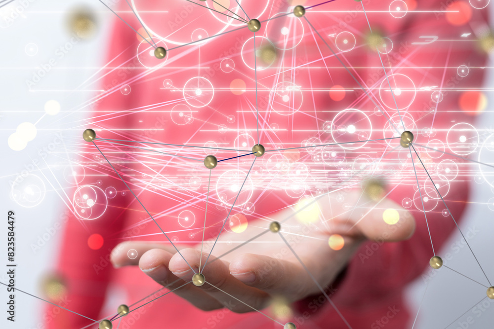 Aufkleber conference Digital Network and data concept 3d