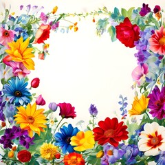 frame made of colourful flower