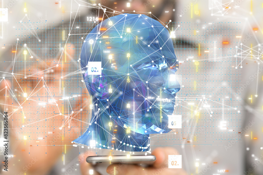 Poster digital medical futuristic interface 3d rendering