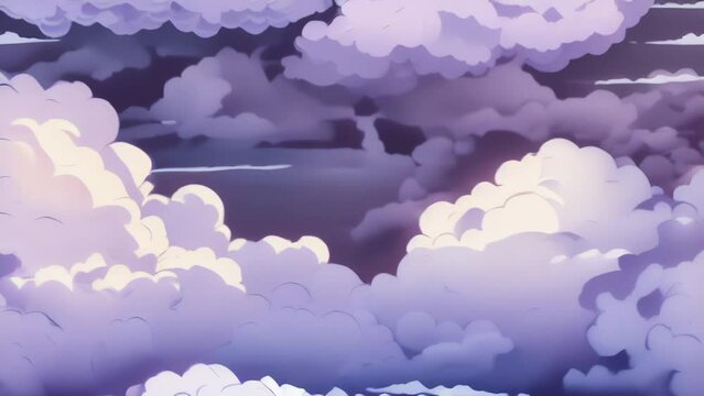 Purple Vector Clouds Sky Animation
