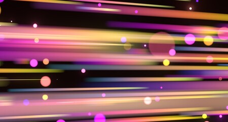 Flying inside digital data tunnel. Futuristic abstract background with neon rays