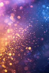 Fototapeta premium Serene and abstract background featuring a bokeh effect with light spots in a variety of pastel colors, such as purple, blue, gold, yellow, white, silver, and pink