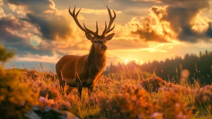 A reindeer in the natural habitat.