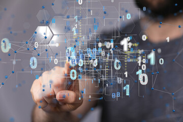 Technology background. Big data concept. Binary