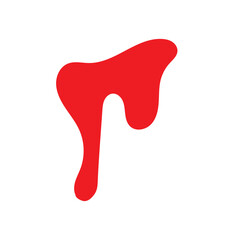 Blood drip cartoon. Halloween bloodstain isolated white background. Splatter stain. Horror drop flow. Red scare ink. Blot texture. Colorful splash. Stream bleeding. Flowing liquid. EPS 10/AI