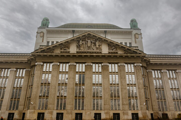 Exterior of the Croatian State Archives in Zagreb, Croatia, Europe
