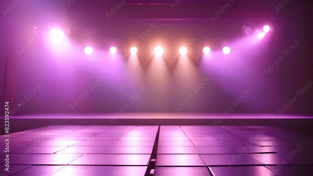 Poster illuminated stage with lights generative ai
